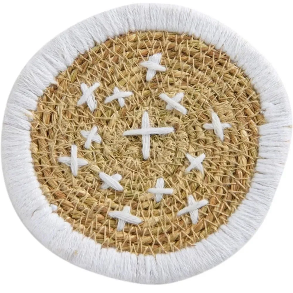 Bloomingville Boho Style 4 coasters woven Seagrass